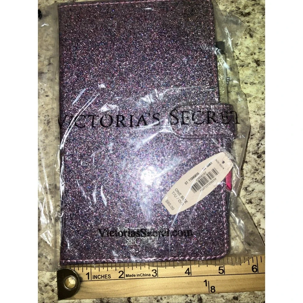 Victoria's Secret Limited‎ Edition Purple Glitter Notebook Journal Crystal Pen